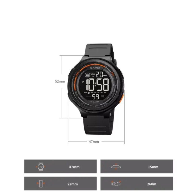 Чоловічий наручний годинник Skmei 1841 Чорний