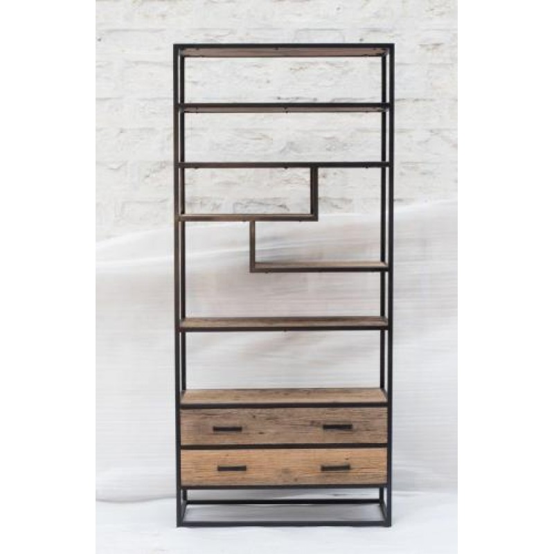 Стелаж для зберігання в стилі Loft Чорний NS-1791 2130x800x400 мм