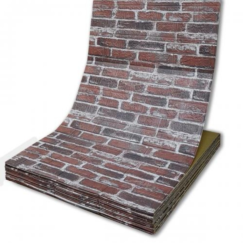 Самоклеюча декоративна 3D панель під червону катеринославську цеглу в рулоні 20м 3D Loft 20000x700x3мм
