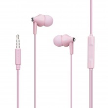 Дротові навушники вакумні з мікрофоном Borofone 3.5 mm BM49 smart remote control 1.2 m Pink