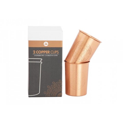 Мідна склянка Bodhi 250 мл 2 шт карбування Квітка Життя Мідна склянка Bodhi 250 мл 2 шт карбування Квітка Життя