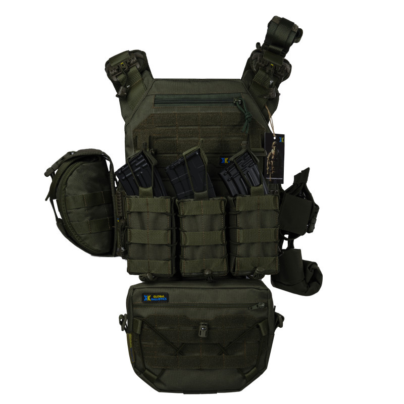 Плитоноска тактична зі швидким скиданням з підсумками No Brand Warmor Gen.3 Pro Max One Size Оливковий (2396567750)