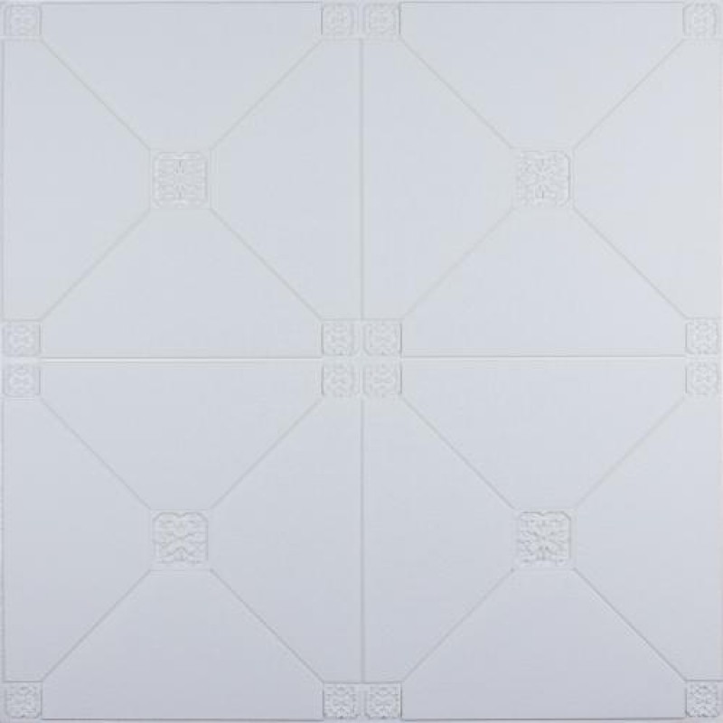 Самоклеюча 3D панель 3D Loft Піраміда 700x700x4.5 мм Білий (195)