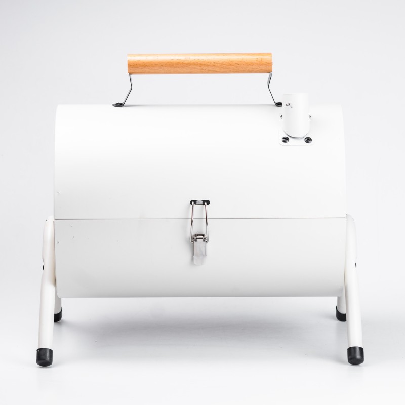 Вугільний гриль двосторонній портативний з решіткою TS Kitchen білий (HP452GBE)