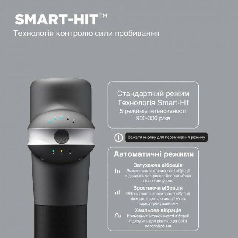 Масажер Booster Lightsaber U1 2500 мАг 6 насадок Чорний (1702027147)