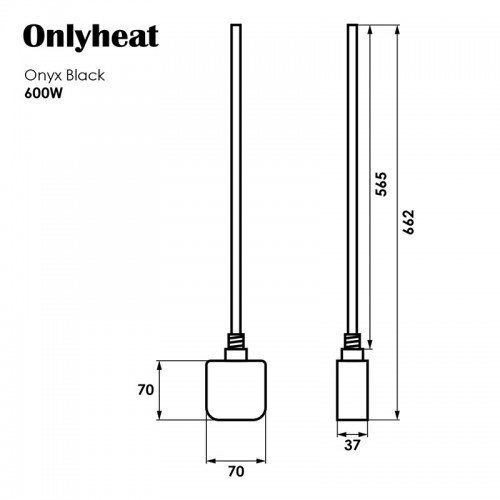 ТЕН для рушникосушки OnlyHeat Onyx Black 0,6 кВт