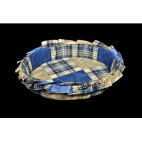 Лежак (лежанка) для котів та собак (з рюшею) Мур-Мяу №2 Синій Лежак (лежанка) для котів та собак (з рюшею) Мур-Мяу №2 Синій