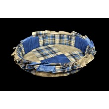 Лежак (лежанка) для котів та собак (з рюшею) Мур-Мяу №2 Синій Лежак (лежанка) для котів та собак (з рюшею) Мур-Мяу №2 Синій