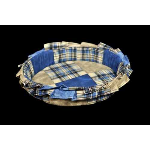 Лежак (лежанка) для котів та собак (з рюшею) Мур-Мяу №2 Синій Лежак (лежанка) для котів та собак (з рюшею) Мур-Мяу №2 Синій