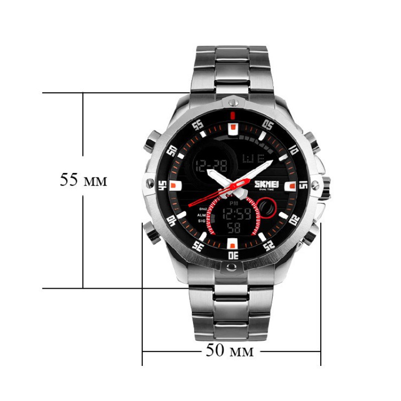 Чоловічий наручний годинник Skmei 1146 Сріблястий