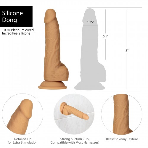 Фалоімітатор ADDICTION Dual Density Silicone Dildo Caramel 8″, присоска, діаметр 4,3 см, віброкуля в в інтернет супермаркеті PbayMarket!