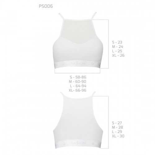 Спортивний топ з прозорою вставкою Passion PS006 TOP white, size XL в інтернет супермаркеті PbayMarket!