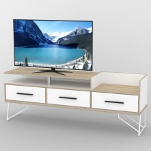 Тумба під телевізор Тиса Мебель ТВ-346 Дуб сонома Білий 66x44x180 см