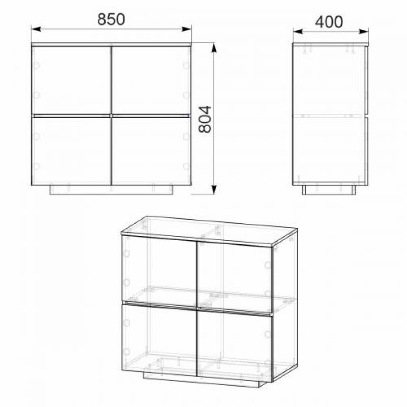 Комод Тумба 1 Компанит МГ 5 85х40х80,4 см Бук
