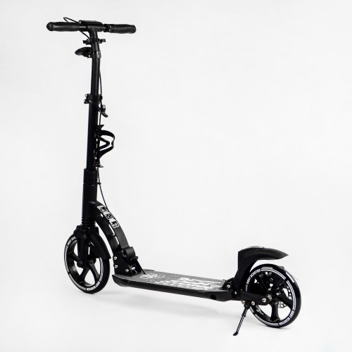 Двоколісний складаний самокат ліхтарик 2 амортизатора дискове гальмо Best Scooter 100 кг Black (114291) Двоколісний складаний самокат ліхтарик 2 амортизатора дискове гальмо Best Scooter 100 кг Black (114291)