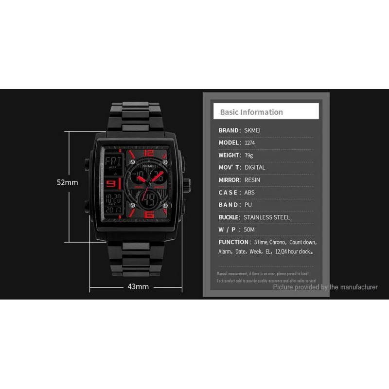 Наручний годинник Durable Skmei 1274 Чорний
