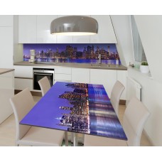 Наклейка 3Д вінілова на стіл Zatarga «Сяйво нічних вогнів» 600х1200 мм для будинків, квартир, столів, кав'ярень