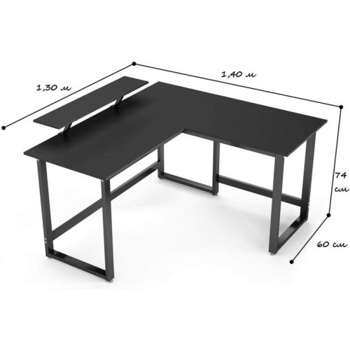 Стіл письмовий комп'ютерний кутовий GoodsMetall із металу з полицями Лофт СТП126 Стіл письмовий комп'ютерний кутовий GoodsMetall із металу з полицями Лофт СТП126