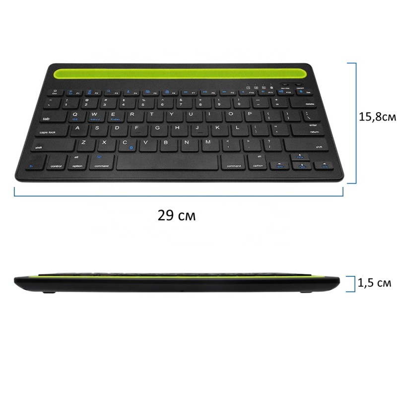 Бездротова двоконтактна клавіатура Bluetooth Sandy Gforse Multi-Device Keyboard BK 230 Black