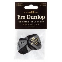 Медіатори Dunlop 483P03HV Genuine Celluloid Black Heavy Player's Pack (12 шт.)