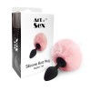 Силіконова анальна пробка М Art of Sex - Silicone Bunny Tails Butt plug Pink, діаметр 3,5 см в інтернет супермаркеті PbayMarket!