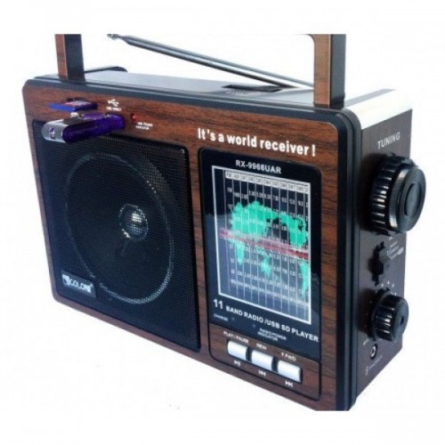 Акумуляторний радіоприймач Golon RX-9966 UAR USB MP3 Чорний Акумуляторний радіоприймач Golon RX-9966 UAR USB MP3 Чорний