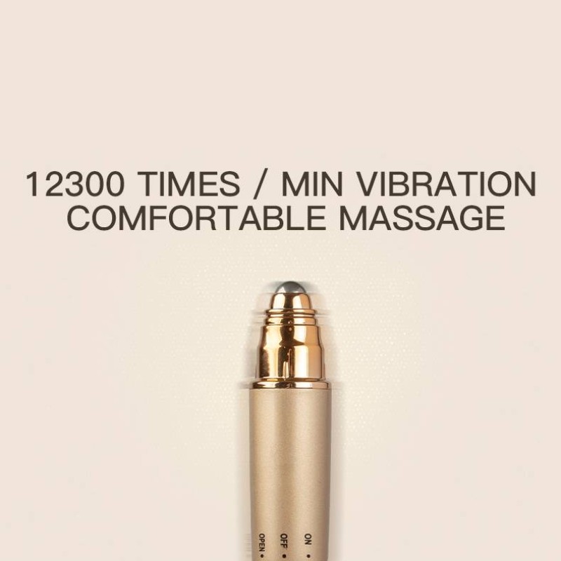 Масажер кульковий Roller для видалення мімічних зморшок навколо очей та обличчя Золотистий