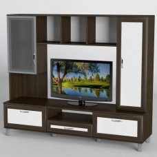 Стінка в вітальню Тиса Мебель Вітальня-40 Венге Білий 1600x450x1800 мм