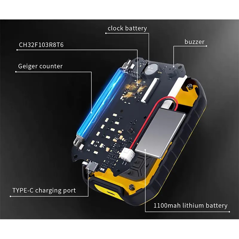 Дозіметр радіації професійний радіометр Fnirsi GC-01, акумуляторний