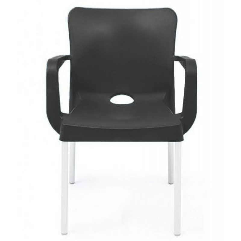 Стілець SDM пластиковий Флора пластик ніжки метал Чорний