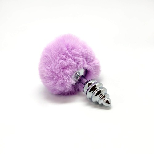 Металева анальна пробка Кролячий хвостик Alive Fluffy Twist Plug S Purple, діаметр 2,9 см в інтернет супермаркеті PbayMarket!