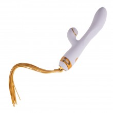 Вібратор-кролик з флогером LOCKINK SEVANDA Whip Vibrating Massage Wand - White & Golden