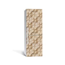 Наклейка на холодильник Zatarga «Чотирилист кам'яний» 650х2000 мм вінілова 3Д наклейка декор на кухню