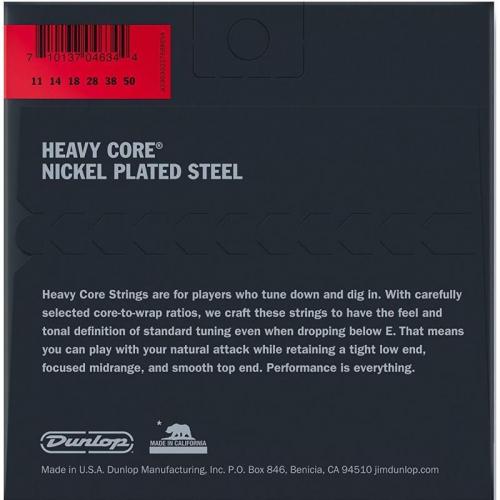 Струни для електрогітари Dunlop DHCN1150 Heavy Core Heavier Set Electric Guitar Strings 11/50 Струни для електрогітари Dunlop DHCN1150 Heavy Core Heavier Set Electric Guitar Strings 11/50