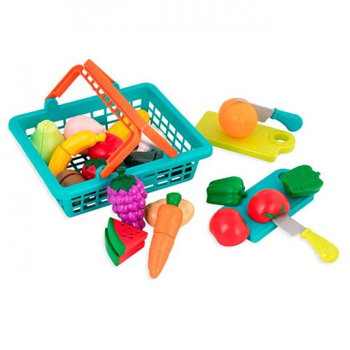 Ігровий набір Овочі фрукти на липучках в кошику Battat ТKD34646 Ігровий набір Овочі фрукти на липучках в кошику Battat ТKD34646