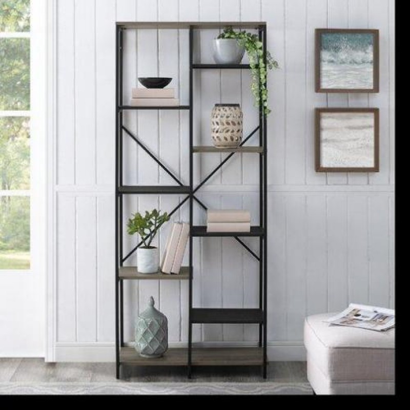 Стелаж для зберігання в стилі Loft Чорний NS-1811 1780x800x350 мм