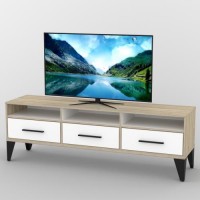 Тумба під телевізор Тиса Мебель ТВ-357 Дуб сонома Білий 60x44x180 см Тумба під телевізор Тиса Мебель ТВ-357 Дуб сонома Білий 60x44x180 см