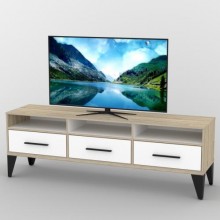 Тумба під телевізор Тиса Мебель ТВ-357 Дуб сонома Білий 60x44x180 см