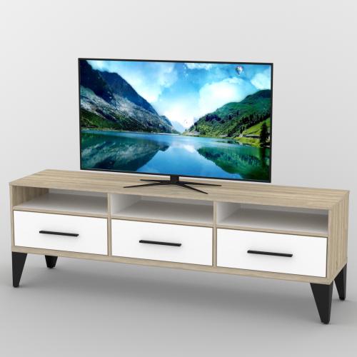 Тумба під телевізор Тиса Мебель ТВ-357 Дуб сонома Білий 60x44x180 см Тумба під телевізор Тиса Мебель ТВ-357 Дуб сонома Білий 60x44x180 см