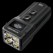 Надпотужний міні ліхтар Nitecore EDC T4K 4000 лм з дисплеєм OLED Type-C Чорний