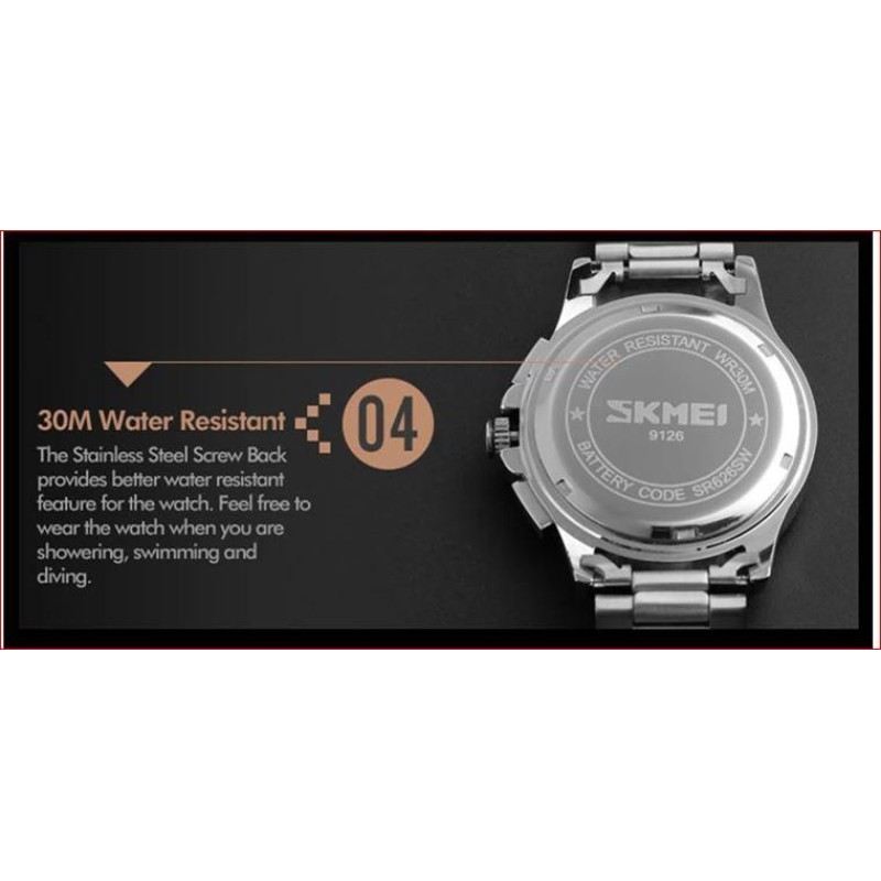 Чоловічий годинник Skmei 9126 з хронографом Черний