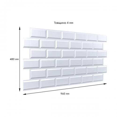 Декоративна ПВХ панель біла клінкерна цегла Sticker Wall SW-00001431 960х480х4мм Декоративна ПВХ панель біла клінкерна цегла Sticker Wall SW-00001431 960х480х4мм