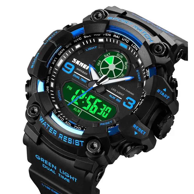 Чоловічий армійський наручний годинник Skmei 1818 Синій