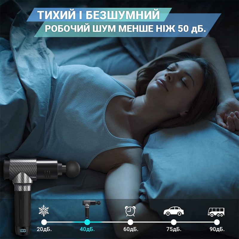 Перкусійний ручний масажер для тіла Pro Booster ударний вібраційний електромасажер (Y10)