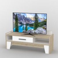 Тумба під телевізор Тиса Мебель ТВ-311 Дуб сонома Білий 60x44x140 см Тумба під телевізор Тиса Мебель ТВ-311 Дуб сонома Білий 60x44x140 см