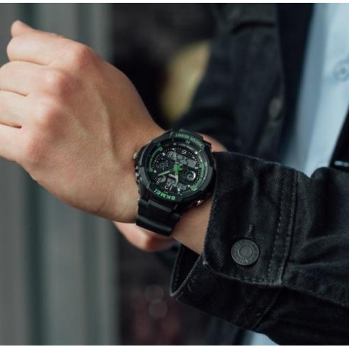 Наручний годинник чоловічий Skmei S-Shock Green 0931 Чорний (077) Наручний годинник чоловічий Skmei S-Shock Green 0931 Чорний (077)