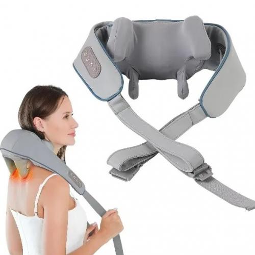 Масажер ударний для шиї та плечей No Brand Neck massager з ІЧ-підігрівом електричний на акумуляторі Сірий (2104618544) Масажер ударний для шиї та плечей No Brand Neck massager з ІЧ-підігрівом електричний на акумуляторі Сірий (2104618544)