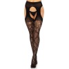 Панчохи Leg Avenue Eyelet lace suspender hose Black One Size