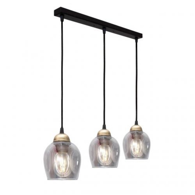 Світильник підвісний MSK Electric Enigma на планці під три лампи Е27 PL 2024-3 BK Чорно-бронзовий (619262)