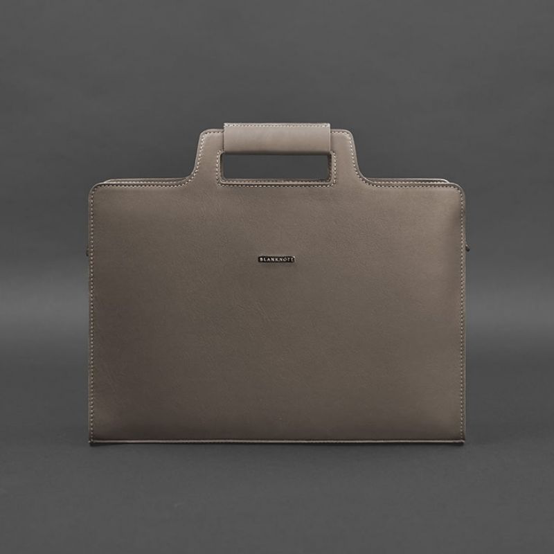Жіноча шкіряна сумка для ноутбука та документів BlankNote 15 Brown-Beige (BN-BAG-36-beige)